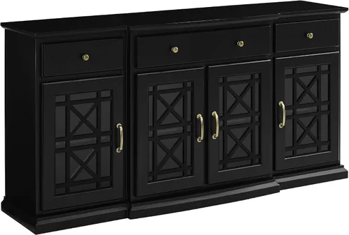 Vista 11 de WALKER EDISON Moderno aparador de madera con puerta de cristal para sala de estar o vestíbulo, consola de servicio y almacenamiento con puertas