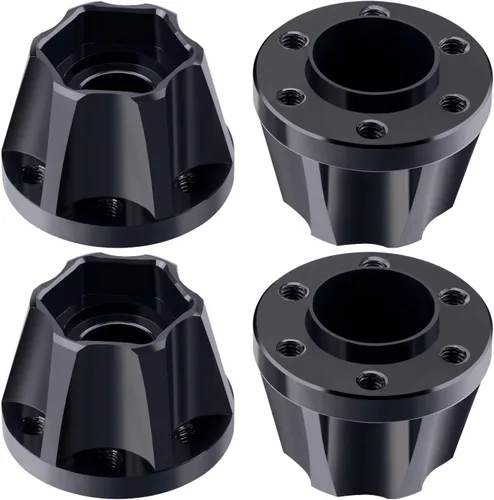 Vista 10 de 4 piezas de accesorios RC de aluminio de 0.472 in, adaptador de cubo hexagonal para 1/10 RC Crawler 1.9 pulgadas o 2.2 pulgadas, RimAxial Scx10 Trx4