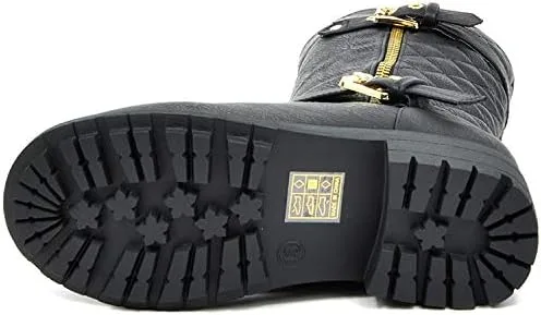 Vista 7 de DREAM PAIRS Botas de motociclista de invierno hasta la rodilla para niñas