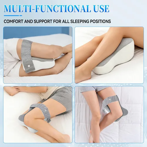 Vista 6 de Almohada de rodilla para dormir de lado, almohada de espuma viscoelástica para dormir de lado con correa ajustable, para un uso cómodo entre