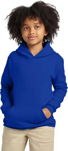 Vista 2 de Hanes Sudadera con capucha EcoSmart de forro polar para niños, sudadera con capucha para niños, sudadera sin botones Ceniza