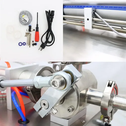Vista 6 de Máquina de llenado de líquidos de pasta de doble uso neumática de 110V 1.0-10.1 fl oz para aceite esencial de pasta de dientes de emulsión