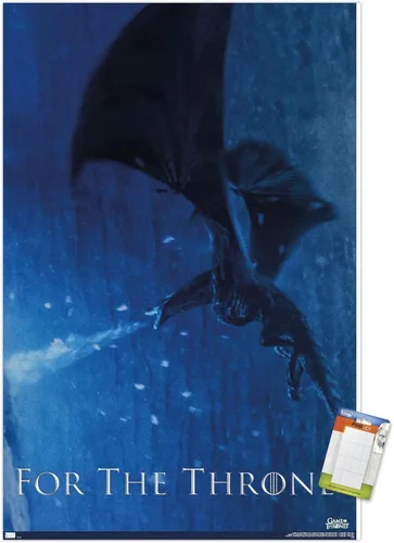 Vista 11 de Trends International Póster de pared Viserion Game of Thrones, 14.725 x 22.375 pulgadas, versión enmarcada de madera de granero