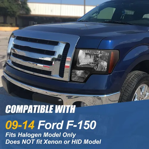 Vista 7 de Auto Dynasty Conjunto de faros delanteros compatible con Ford F150 2009, 2010, 2011, 2012, 2013, 2014, 12ª generación, repuesto de faros con luces