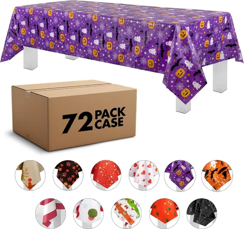 Vista 74 de Grandipity Mantel de plástico desechable de calidad prémium para fiestas con temática de globos de cumpleaños, 1 paquete, 54 x 108 pulgadas, mantel