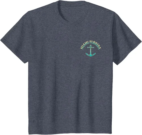 Vista 26 de Camiseta con diseño de pesca en la parte delantera y trasera de Miami Florida USA, Negro