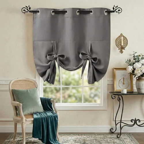 Vista 19 de Pony Dance Cenefa Enrollable Beige - Cenefa de Ventana para Cocina Cortina Enrollable con Ojales para Decoración del Hogar Cenefa Ajustable, 42''An