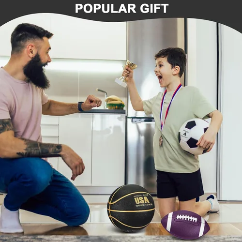 Vista 5 de Libima Juego de 3 pelotas deportivas para niños y adolescentes, incluye tamaño oficial, baloncesto, fútbol, fútbol con bomba y bolsa de transporte