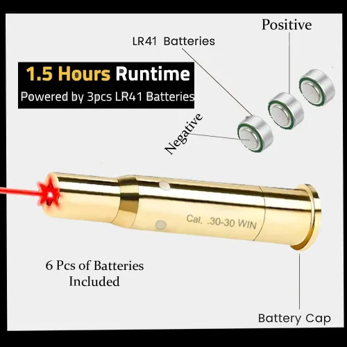 Vista 5 de GOTICAL Red Dot 30-30 Win Laser Bore Sighter Boresight Caza Herramienta 3030 Cartucho Bore Sight Láser Rojo
