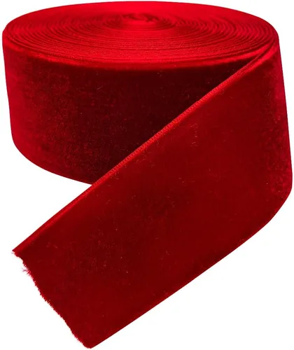 Vista 17 de Chenkou Craft 5 yardas de cinta de terciopelo para decoración navideña y embalaje artesanal