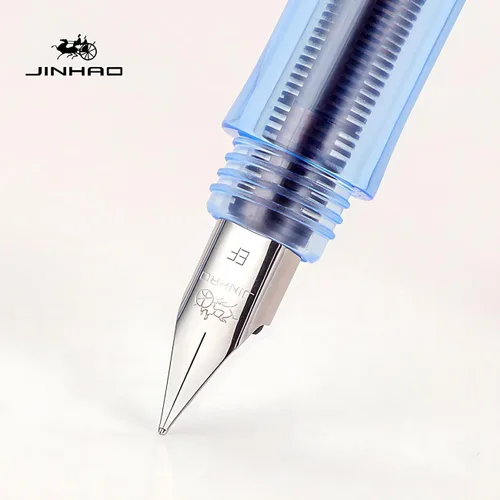 Vista 4 de Jinhao Shark - Pluma estilográfica, paquete de 12 puntas EF, tonos apagados retro (marfil, borgoña, gris, negro transparente, aguacate, té), estuche