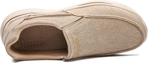 Vista 4 de JAMONWU Zapatos de tela para hombre, mocasines casuales, zapatos para caminar, zapatos ligeros para exteriores