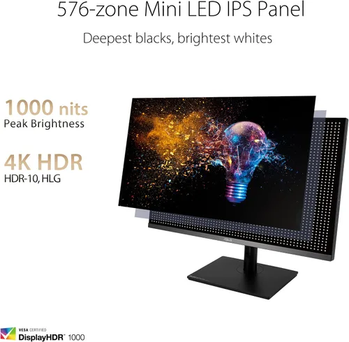 Vista 10 de ASUS ProArt PA32UCR-K Monitor profesional 4K HDR USB-C de 32 pulgadas