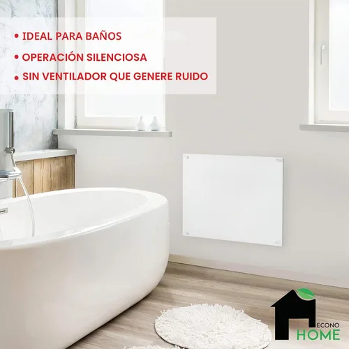Vista 5 de EconoHome Panel de calentador de espacio para montaje en pared, calentador de convección a prueba de salpicaduras de 250 vatios con termostato