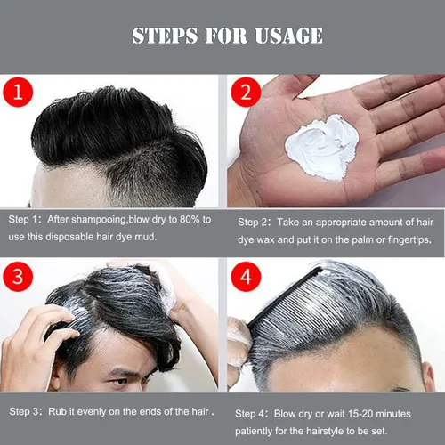 Vista 5 de Cera temporal de color gris para el cabello, color natural en aerosol lavable para niños, mujeres y hombres, para cabello con luz oscura, cosplay