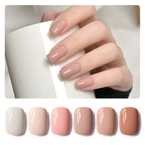 Vista 39 de GAOY - Juego de 6 esmaltes de uñas en gel de color rojo borgoña, incluido el kit de esmaltes en gel de color rojo vino cereza oscuro con luz