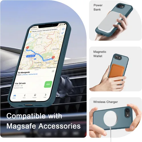 Vista 27 de Funda para Google Pixel 10 Pro XL, cubierta magnética mate, color negro Fit for MagSafe, Screen Protector included, Shockproof Military Grade