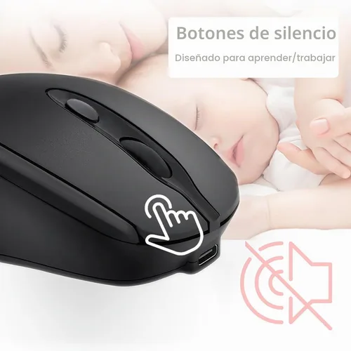 Vista 4 de Ratón inalámbrico Bluetooth USBC para Mac Book Pro/portátil/computadora, ratón inalámbrico silencioso recargable compatible con MacBook