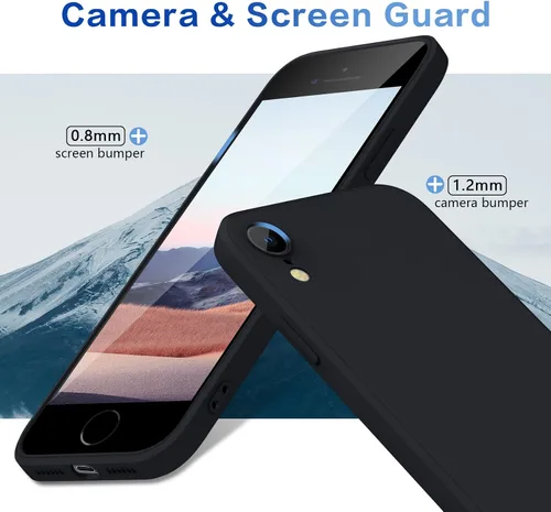 Vista 3 de Funda para iPhone XR de silicona líquida, protección de cuerpo completo, suave antiarañazos para iPhone XR, ajuste delgado, duradero, 6.1 pulgadas