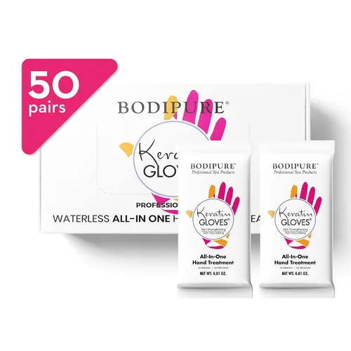 Vista 7 de Bodipure Mascarilla de mano de queratina, 24 unidades, hidratación profunda para manos secas, cuidado de uñas