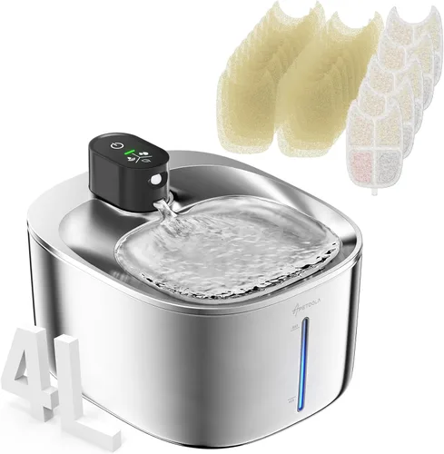 Vista 10 de Paquete de 4 filtros de fuente de agua para gatos y 16 esponjas de prefiltro para FS10pro, filtros de repuesto de 6 capas para fuente inalámbrica