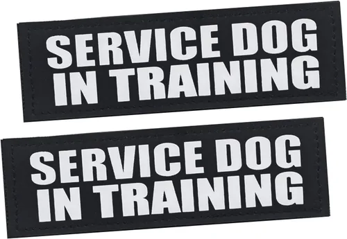 Vista 21 de Parches extraíbles para perros de servicio, paquete de 2 parches para arnés de perro con respaldo de gancho, parches negros para chaleco para perros