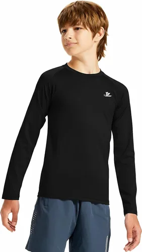 Vista 2 de Devoropa - Camiseta de compresión para niños pequeños, camiseta de fútbol y béisbol de manga larga, camiseta interior deportiva de secado rápido
