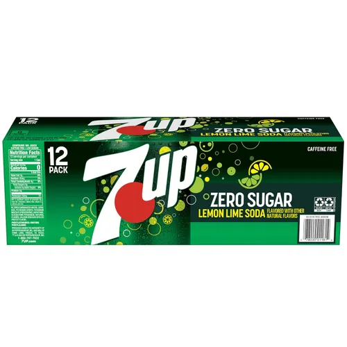 Vista 14 de 7UP Zero Sugar Lemon Lime Soda, latas de 12 onzas líquidas (paquete de 12)