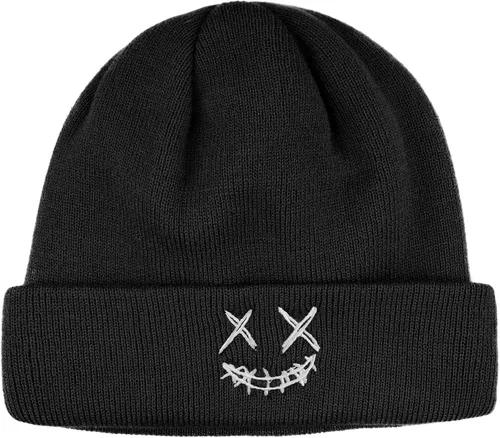 Vista 4 de Croogo Gorros de invierno para mujer, elásticos y cálidos, con forma de calavera para hombre, con puños, de acrílico, calaveras de esquí