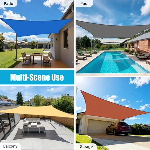 Vista 6 de Amagenix Toldo parasol rectangular de 07 x 12 pies, color gris oscuro, resistente, protección UV, transpirable, para patio, césped, jardín, uso al