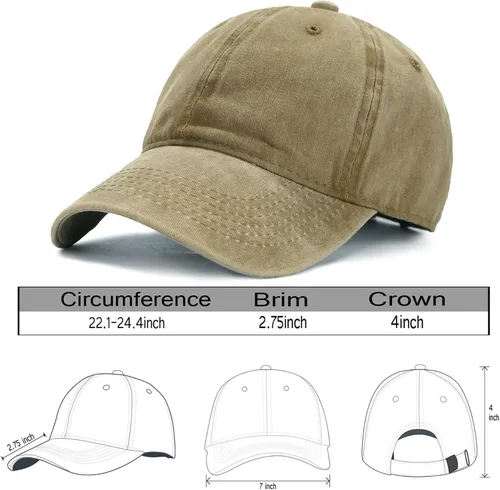 Vista 6 de Gorra de béisbol para hombre y mujer, de algodón liso, ajustable, de sarga lavada, de perfil bajo, A1008 de Edoneery