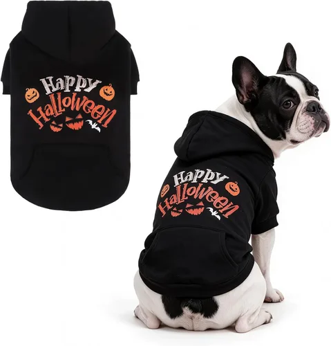 Vista 48 de KOOLTAIL Sudadera básica con capucha para perro, suave y cálida, con agujero para correa y con bolsillo, abrigo de invierno para perros, ropa