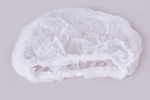 Vista 3 de 100 gorras desechables para mob bouffant de 21 pulgadas, red de cobertura para cabeza de pelo recortada para salón o bronceado en aerosol, Blanco