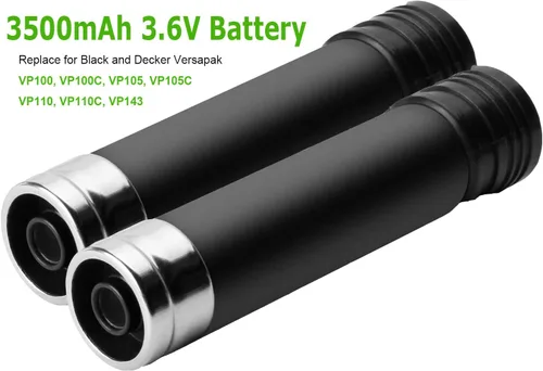 Vista 4 de Paquete de 2 baterías de 3500 mAh Ni-Mh 3.6V para Black and Decker Versapak Gold Battery VP100 VP100C VP105 VP105C VP110 VP110C VP130 VP142 VP143