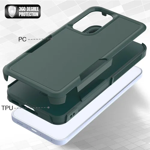 Vista 93 de Jeylly Compatible con Samsung Galaxy A22 5G Funda, Funda Samsung A22 5G con 2pcs protectores de pantalla de vidrio templado