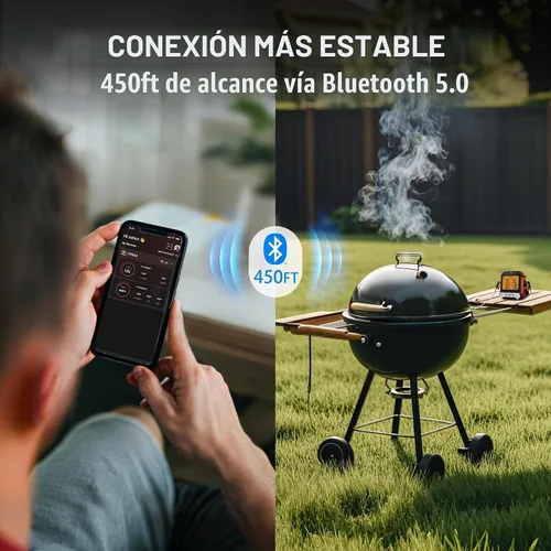 Vista 2 de TempPro TempSync - Termómetro de carne Bluetooth de 450 pies para horno con 2 sondas