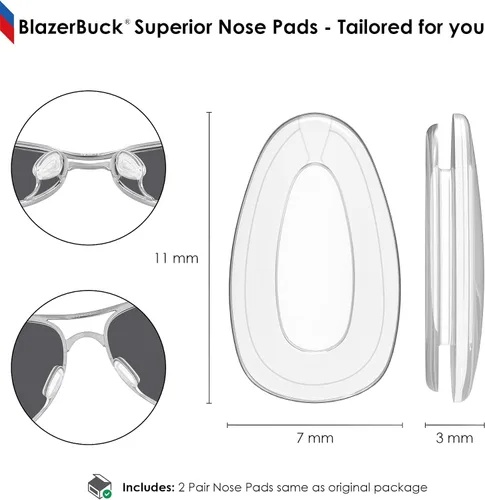 Vista 2 de BLAZERBUCK Almohadillas de nariz de repuesto transparentes para gafas de sol Oakley Feedback OO4079