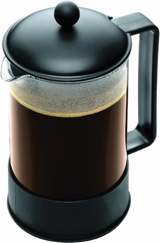 Vista 9 de Bodum 12oz Brazil French Press Coffee Maker, High-Heat Borosilicate Glass, Black - Made in Portugal Negro