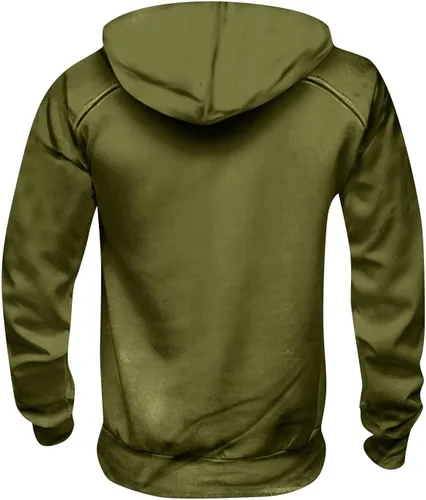 Vista 4 de Sudaderas tácticas para hombre, con cremallera de un cuarto, con capucha, manga larga, estilo cargo, entrenamiento, al aire libre, con bolsillo