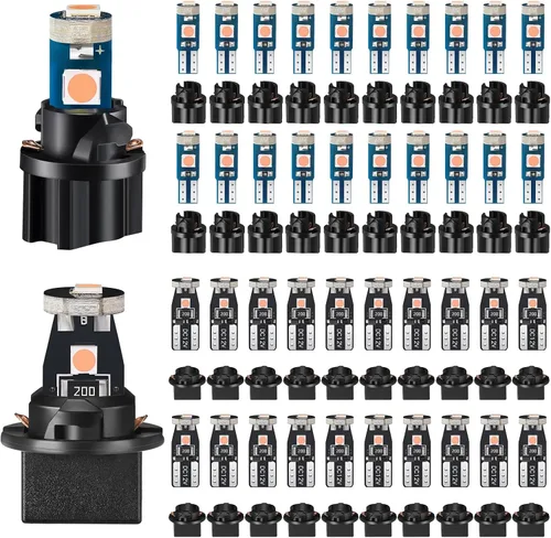 Vista 9 de BBTO Juego de 20 bombillas LED T5 T10 con enchufe giratorio, para instrumentos, para salpicadero, luces LED para interiores de automóvil, tablero