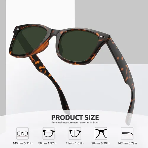 Vista 96 de MEETSUN Polarized Sunglasses for Women Men Classic Retro Square Frame Driving Sun Glasses UV Protection