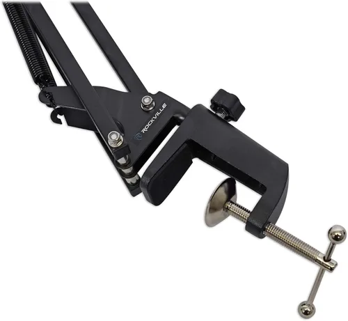 Vista 5 de Rockville DMS40 40 "Micrófono Boom Arm Studio Podcast USB Mic Stand+Escritorio Abrazadera Desk Clamp, Steel Construction, Internal Springs