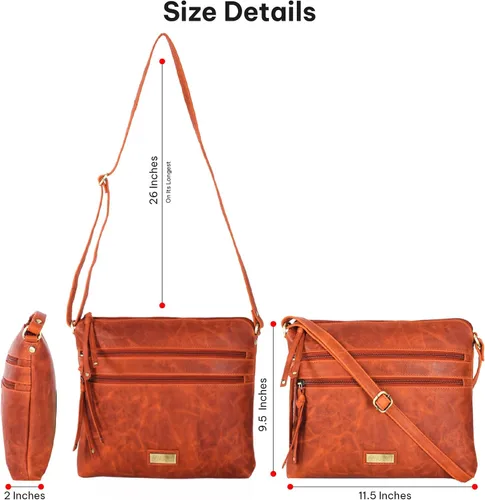 Vista 5 de VALENCHI Real Genuine Leather Women's Crossbody Purse/Bag With Adjustable Strap