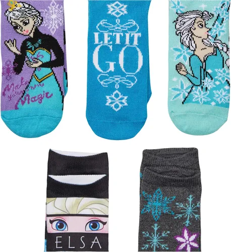 Vista 2 de Disney Frozen Girls - Paquete de 5 calcetines cortos