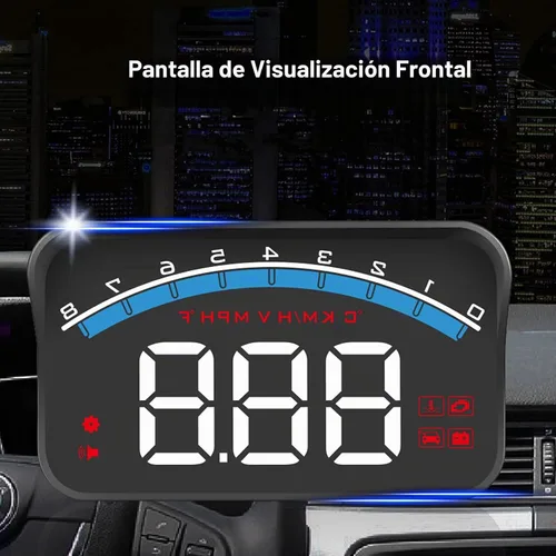 Vista 3 de Pantalla frontal para automóvil, pantalla frontal HUD OBD2 de 3.5 pulgadas, velocímetro digital para parabrisas de pantalla Hud de automóvil