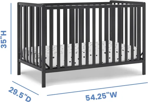 Vista 5 de Delta Children Heartland - Colchón convertible 4 en 1, color negro + Twinkle Galaxy para cuna y colchón para niños pequeños (paquete)