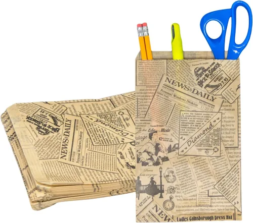 Vista 11 de Novel Box - Paquete de 100 bolsas planas de mercancía con estampado de cheurón azul de 4 x 6 pulgadas, elegante bolsa para regalos de cumpleaños