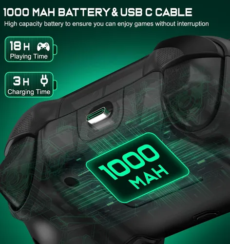 Vista 6 de EXTREMECOOL Controladores de interruptor, controlador inalámbrico Switch Pro con LED de respiración RGB, macro, turbovibracióncontrol de movimiento