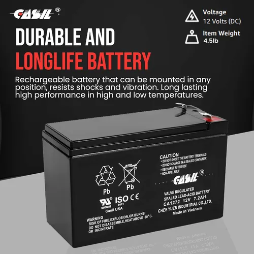 Vista 5 de Casil Batería de repuesto recargable SLA de 12V 7.2Ah