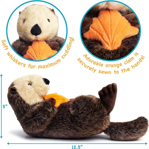 Vista 4 de TigerHart Owen La Nutria Marina - Animal de Peluche de 13 Pulgadas de Felpa